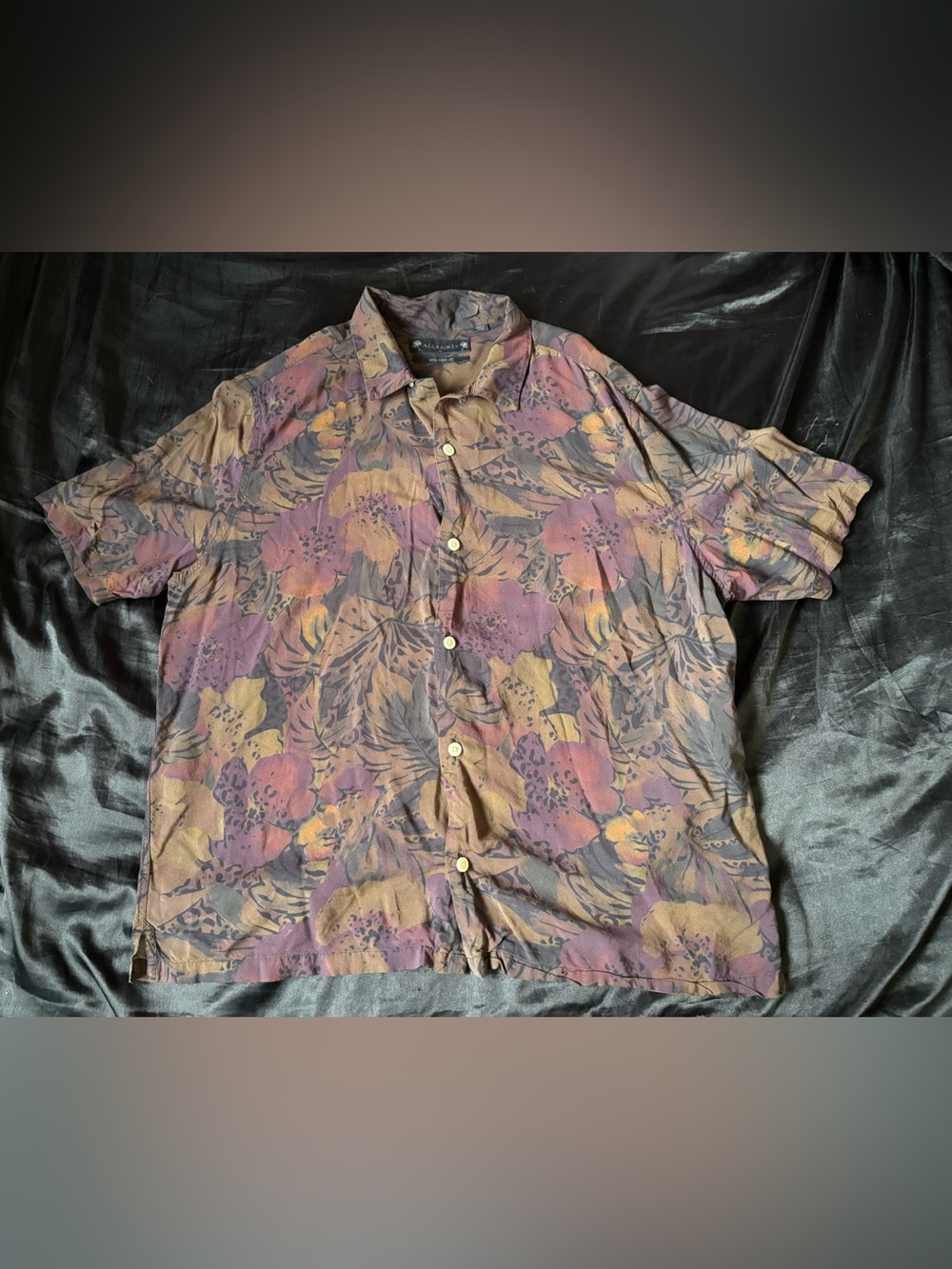 ALLSAINTS Men's XL Reg Multicolor Tropical Floral SS Relaxed Viscose Shirt
